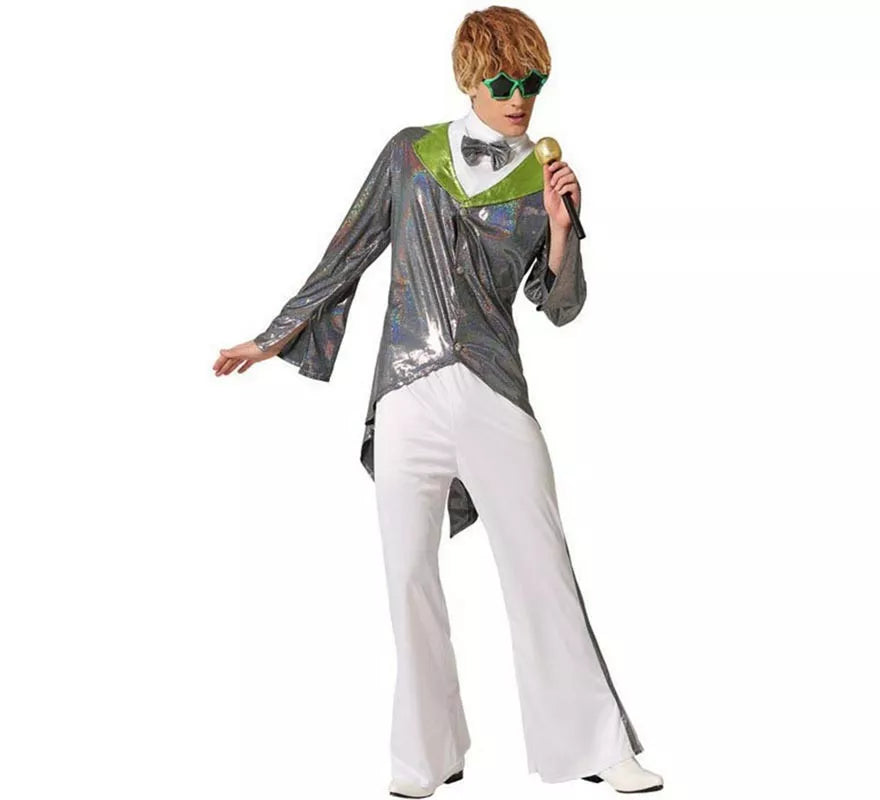 Translation missing: pt-PT.Disfraz de Estrella Rock Plateado para hombre