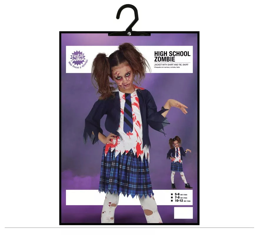 Translation missing: pt-PT.Disfraz de Estudiante de Secundaria Zombie para niña