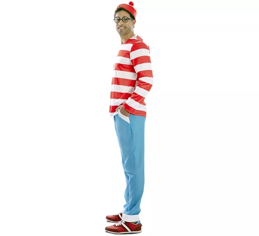 Disfraz de Excursionista a Rayas para hombre