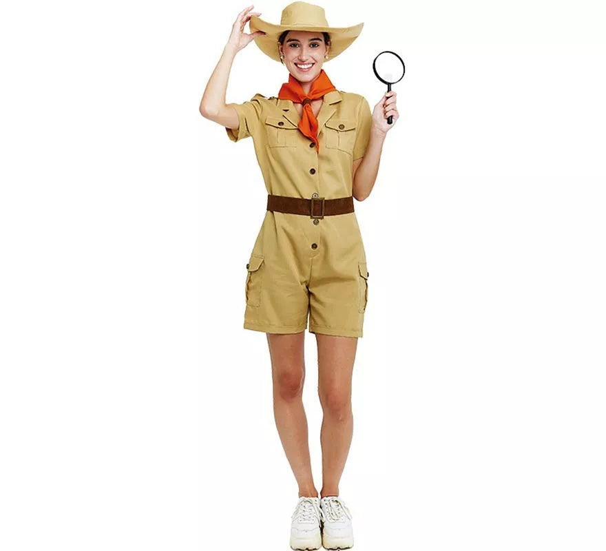 Translation missing: pt-PT.Disfraz de Exploradora clásica con cinturón para mujer