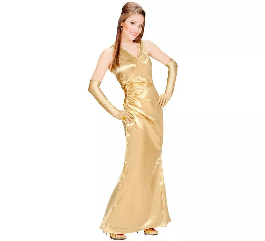 Translation missing: pt-PT.Disfraz de Famosa Celebrity dorado para mujer