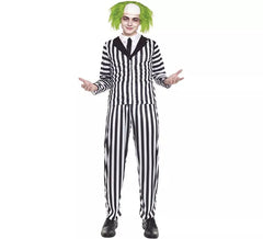 Fato de fantasma listrada masculina