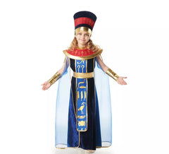 Fato de faraó egípcio azul para meninas