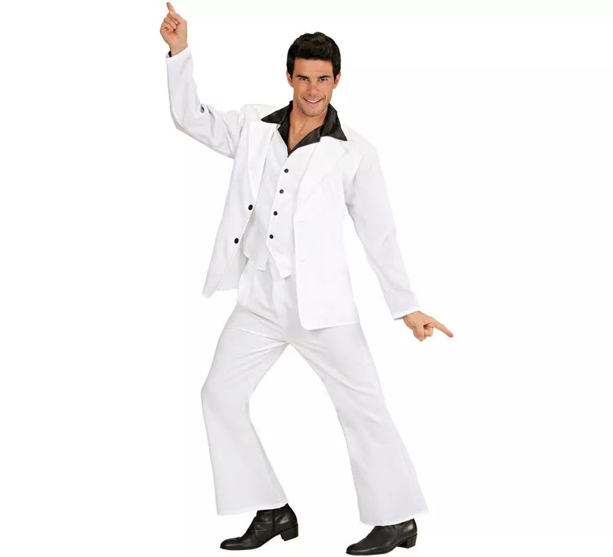 Translation missing: pt-PT.Disfraz de Fiebre Disco en traje blanco para hombre