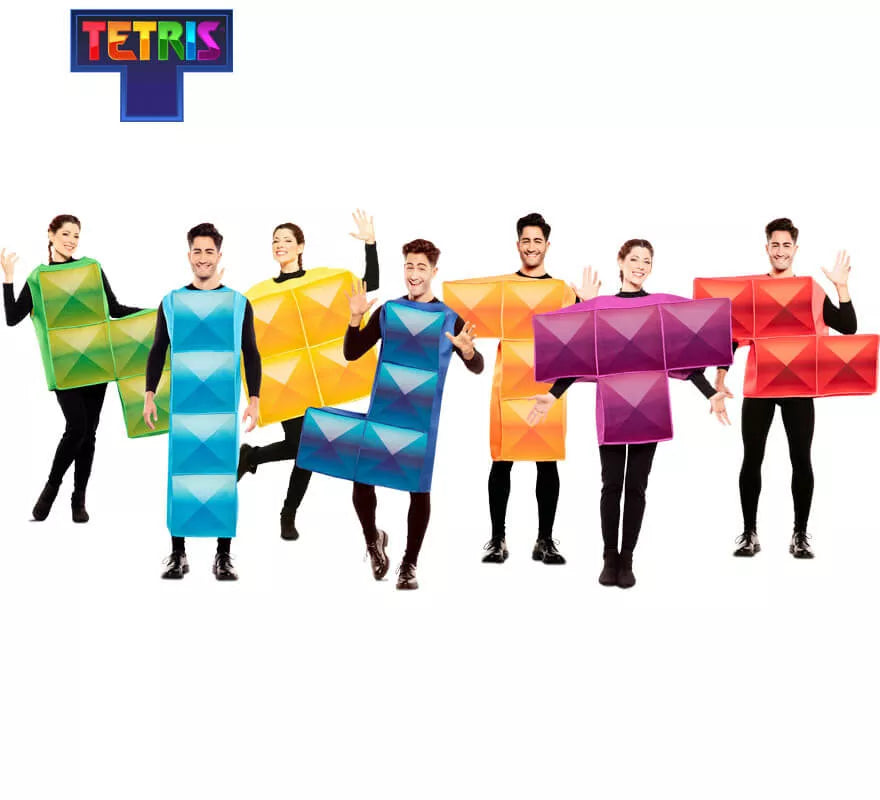 Translation missing: pt-PT.Disfraz de Figura de Tetris Azul Claro para adultos