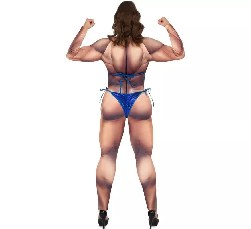Translation missing: pt-PT.Disfraz de Fisicoculturista en traje de baño azul para mujer