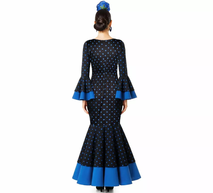 Translation missing: pt-PT.Disfraz de Flamenca con Lunares azul para mujer