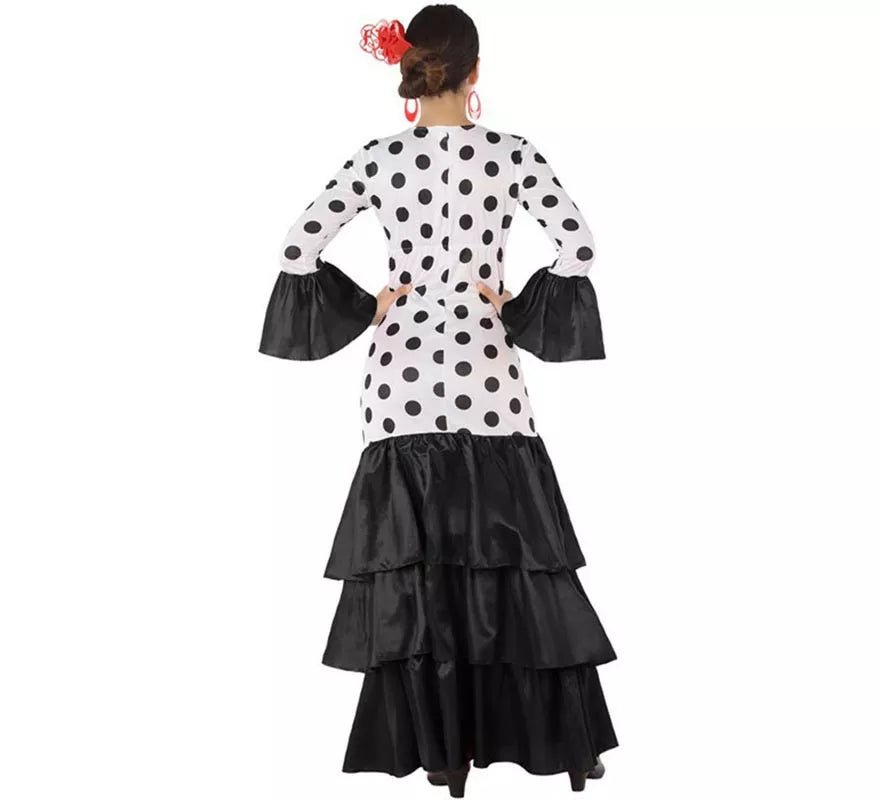 Translation missing: pt-PT.Disfraz de Flamenca o Sevillana blanco y negro para mujer