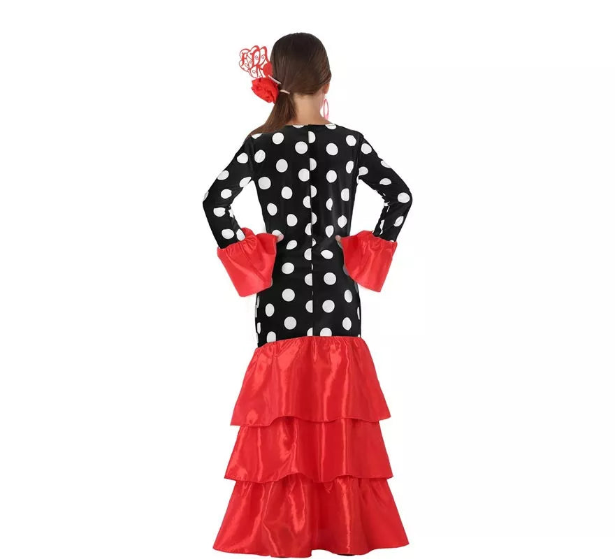 Translation missing: pt-PT.Disfraz de Flamenca roja lunares para niña