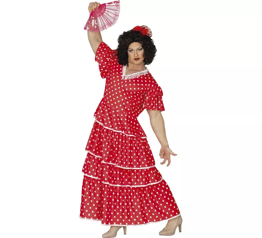 Translation missing: pt-PT.Disfraz de Flamenca Rojo a Lunares para hombre