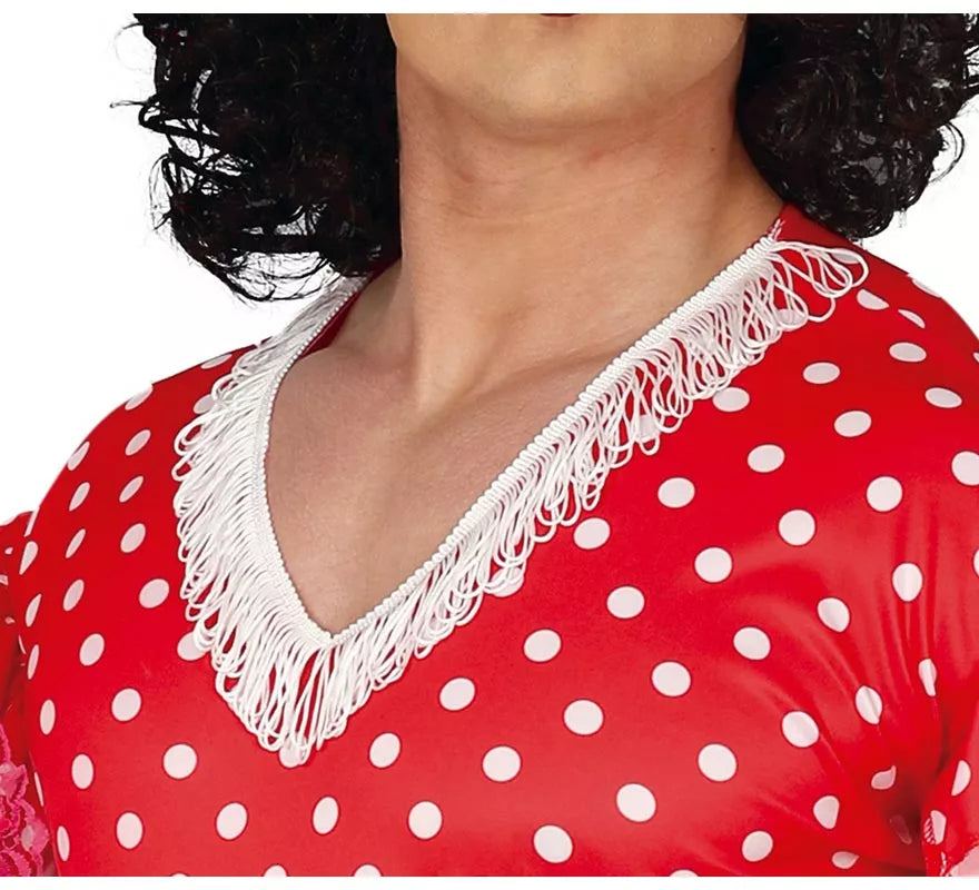Translation missing: pt-PT.Disfraz de Flamenca Rojo a Lunares para hombre