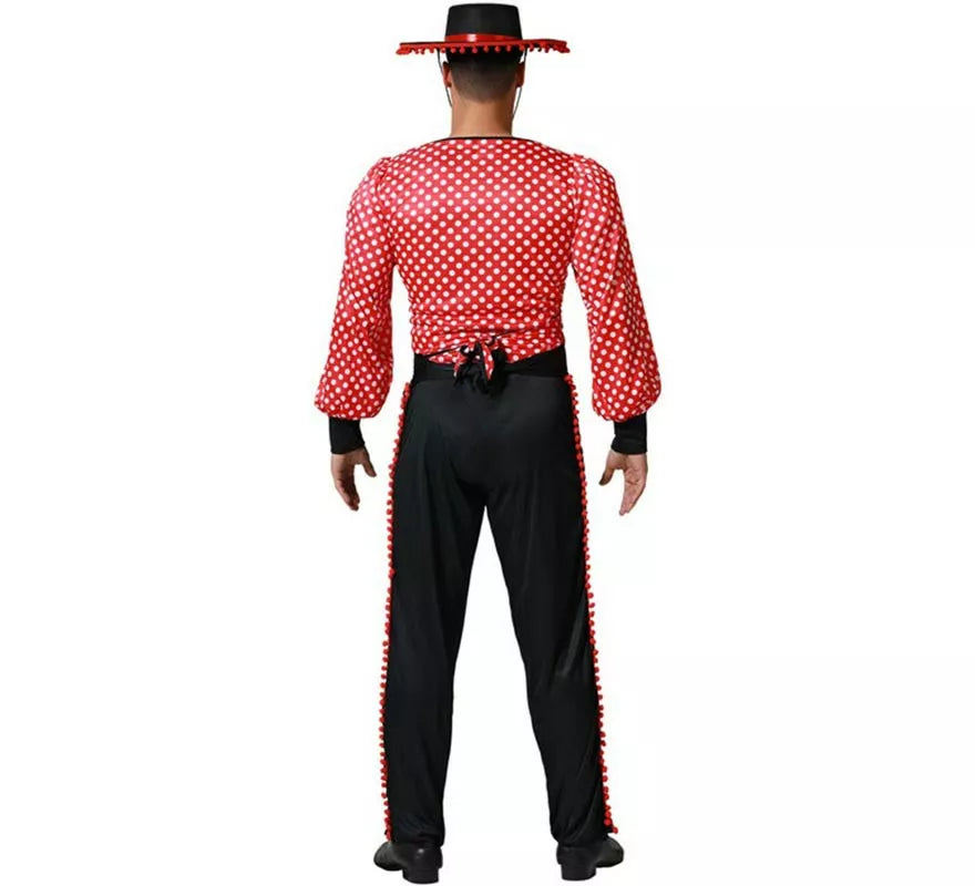 Translation missing: pt-PT.Disfraz de Flamenco rojo y negro para hombre