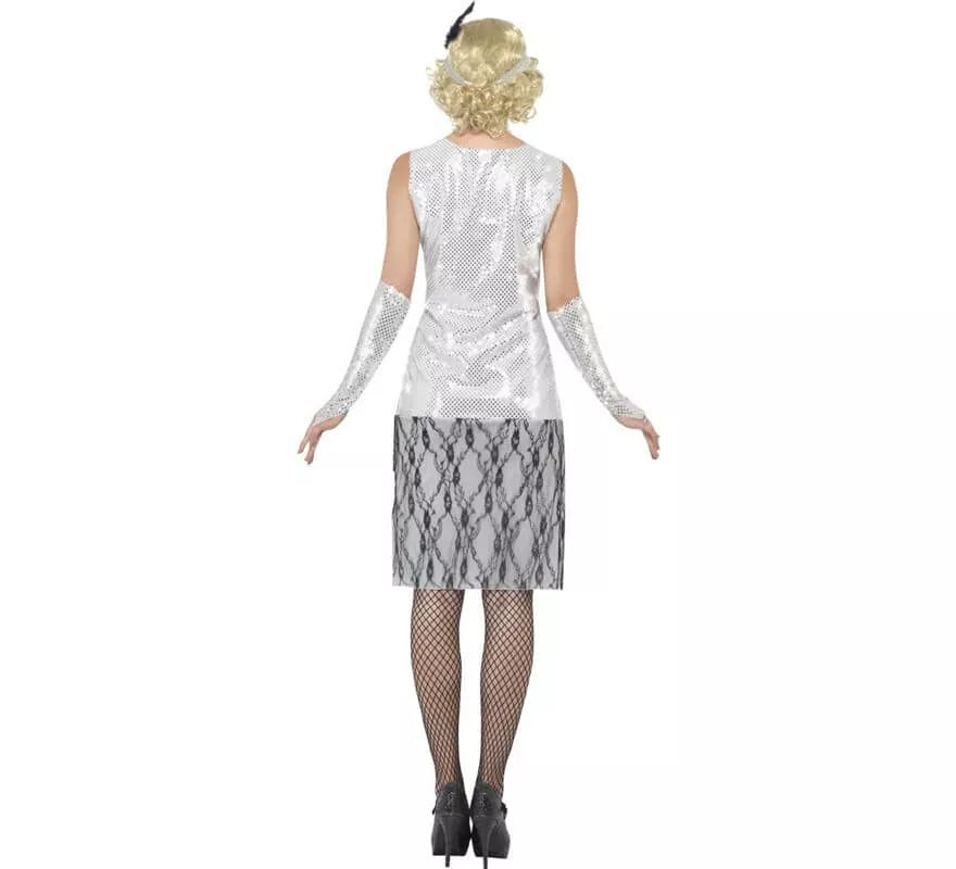 Translation missing: pt-PT.Disfraz de Flapper años 20 Plata para mujer