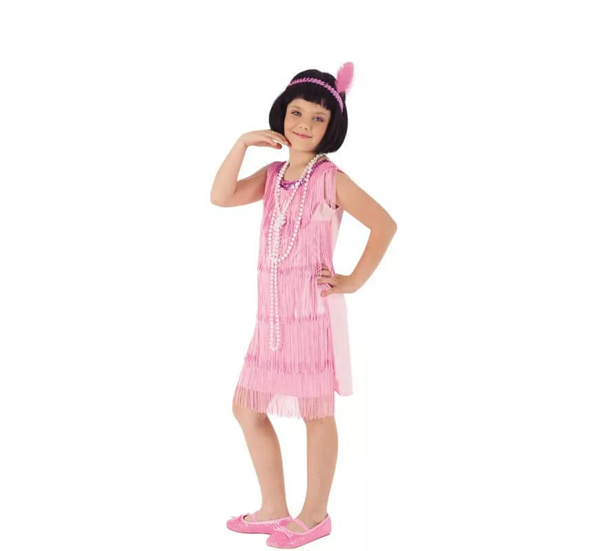Translation missing: pt-PT.Disfraz de Flapper Charlestón Rosa para niña