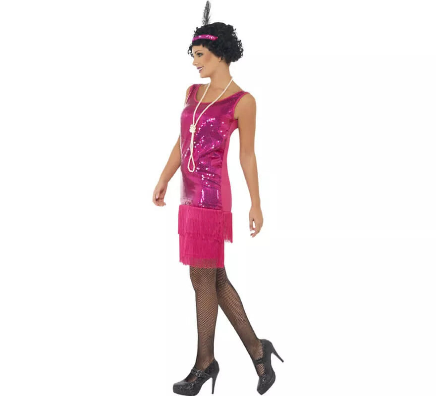 Translation missing: pt-PT.Disfraz de Flapper Locos años 20 Rosa para Mujer