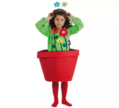 Fato de flor em pote para menina