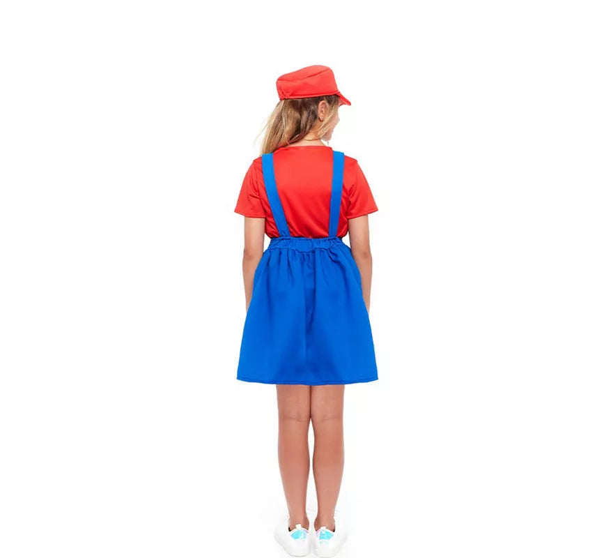 Translation missing: pt-PT.Disfraz de Fontanera Roja de Videojuegos para niña