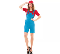 Fato de canalizador vermelho para mulher