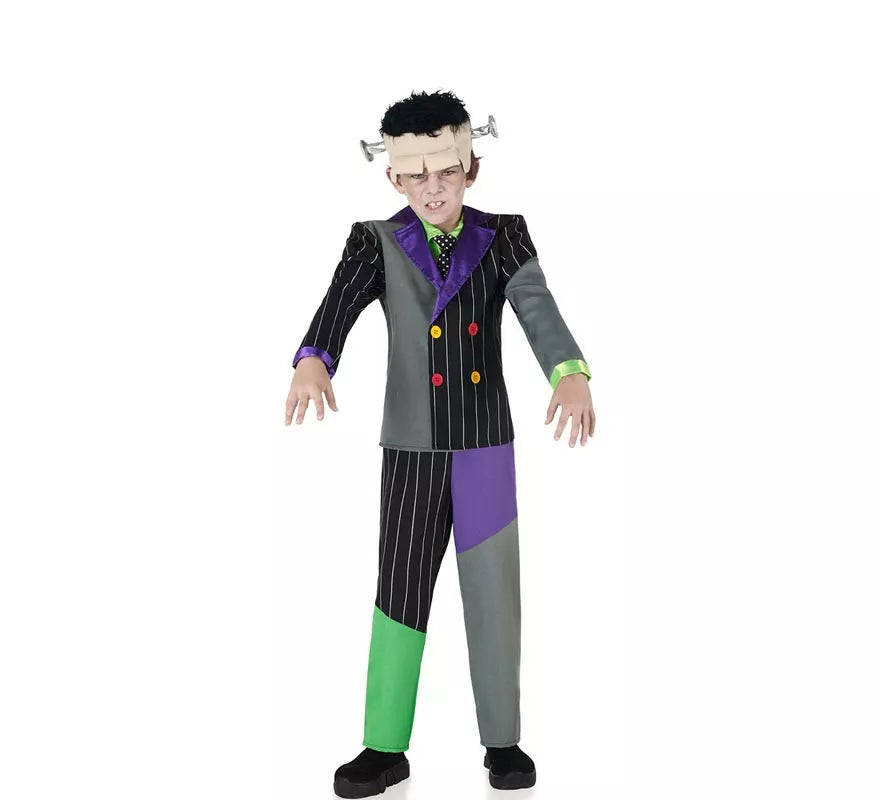 Translation missing: pt-PT.Disfraz de Frankenstein traje a rayas para niño