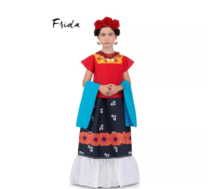 Translation missing: pt-PT.Disfraz de Frida Kahlo Clásica con tocado para bebé y niña