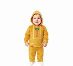 Fato de biscoito de gengibre com capuz para bebê