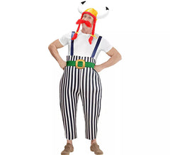 Fato de galo galo com capacete para homem