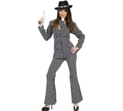 Fato de gangster em fato elegante para mulher