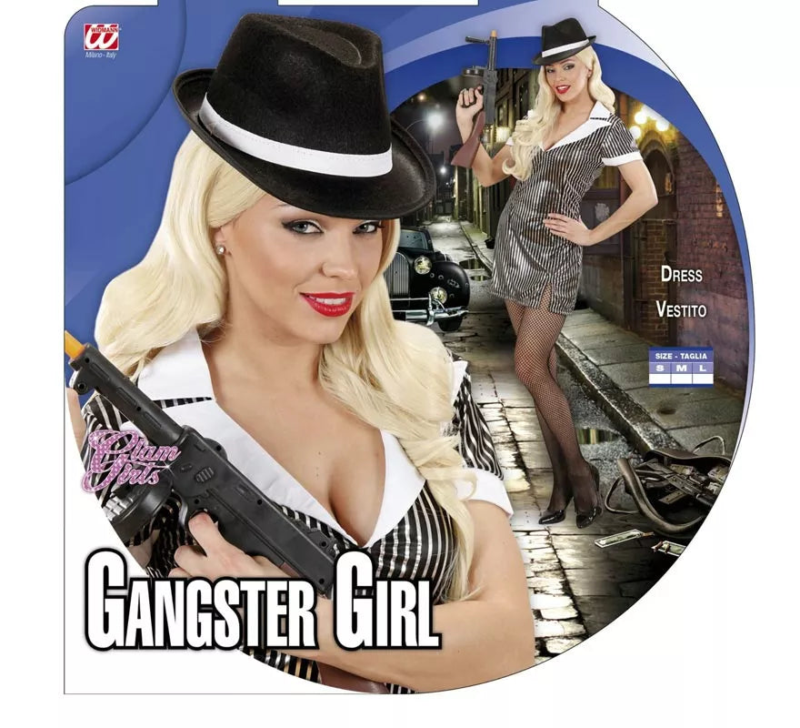 Translation missing: pt-PT.Disfraz de Gángster gris a rayas para mujer