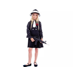 Fato de gangster chefe da máfia para menina
