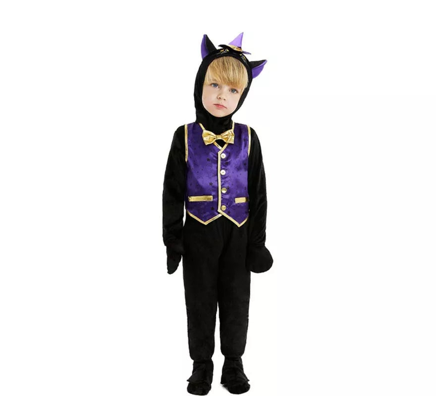 Translation missing: pt-PT.Disfraz de Gatito en traje con capucha y pajarita para bebé y niño