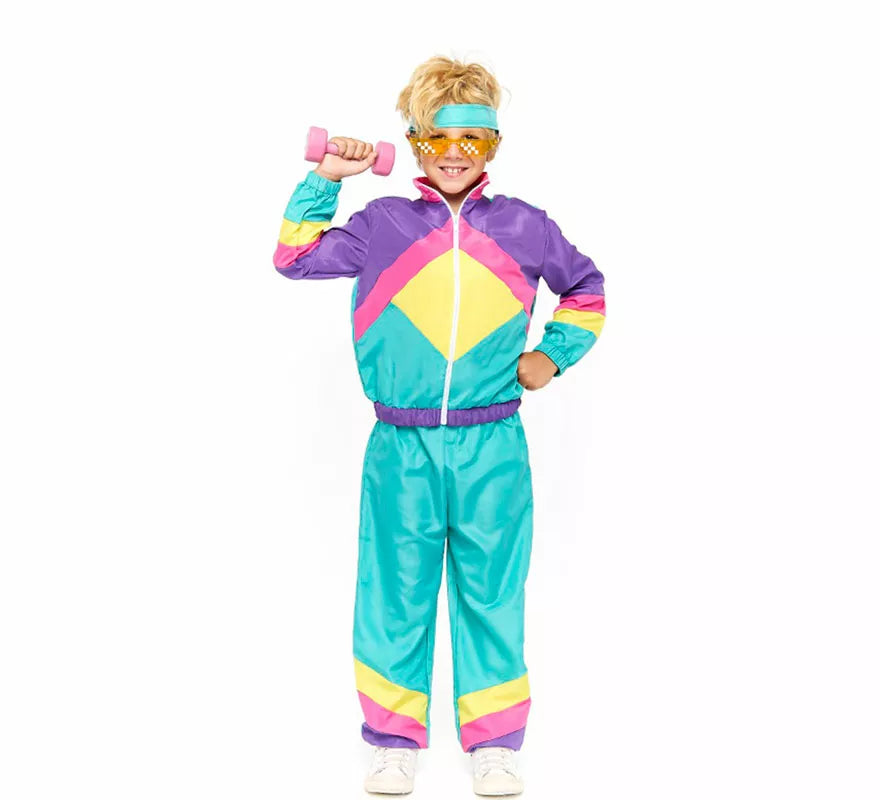 Translation missing: pt-PT.Disfraz de Gimnasta Chándal Retro para niño