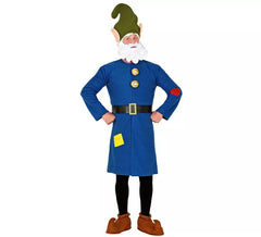 Fato de Gnomo Trabalhador Azul Masculino