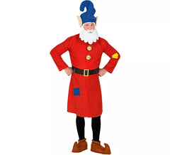 Fato de Gnomo Trabalhador Vermelho Masculino