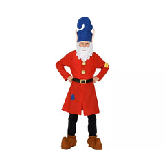 Fato de trabalhador gnomo vermelho infantil