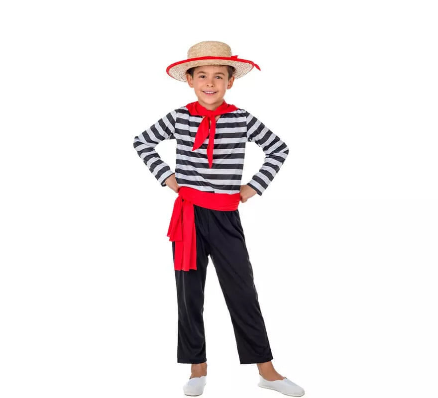 Translation missing: pt-PT.Disfraz de Gondolero con Sombrero para niño