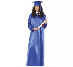 Traje de graduação azul adulto