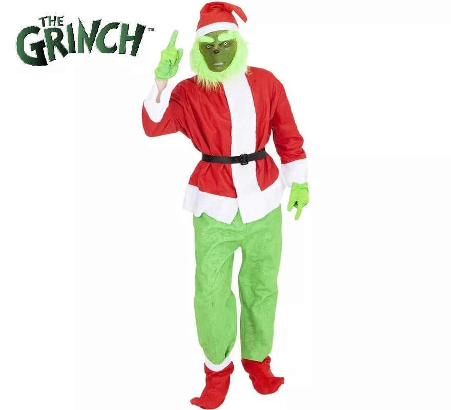 Translation missing: pt-PT.Disfraz de Grinch con gorro y máscara para hombre