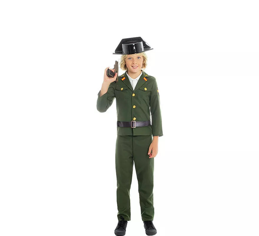 Translation missing: pt-PT.Disfraz de Guardia Civil Verde para niño