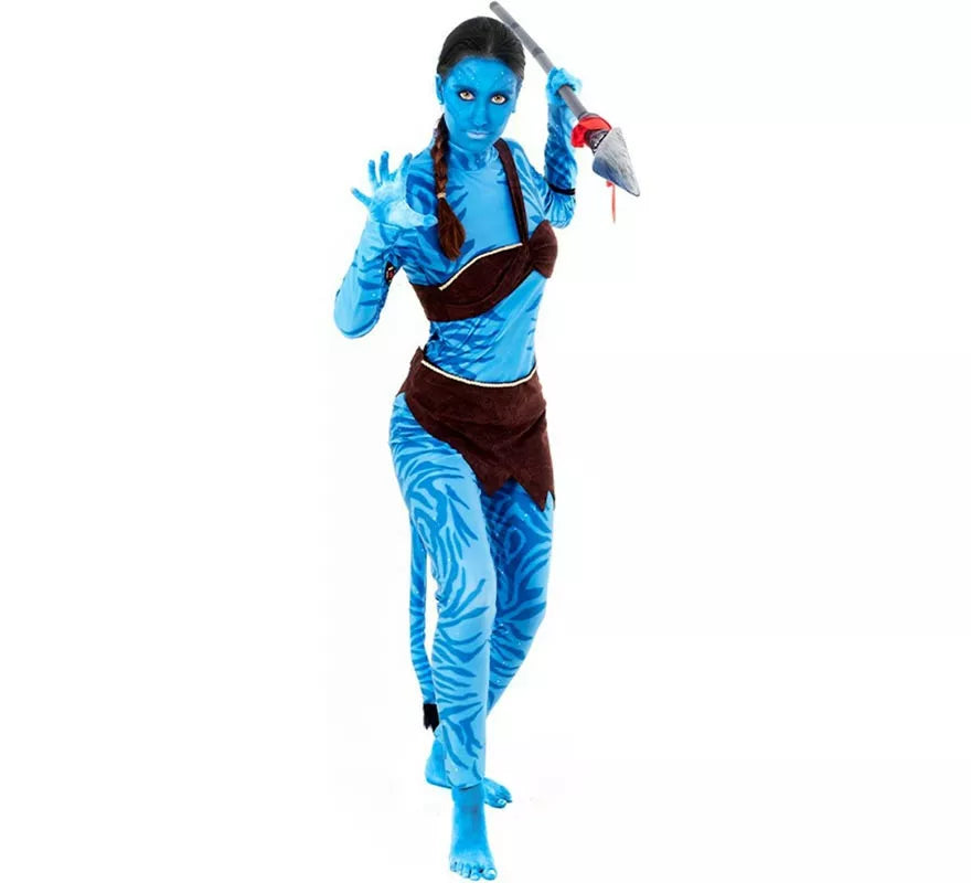 Translation missing: pt-PT.Disfraz de Guerrera Tribal azul para mujer