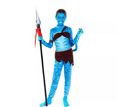 Fato de guerreiro tribal azul para menina