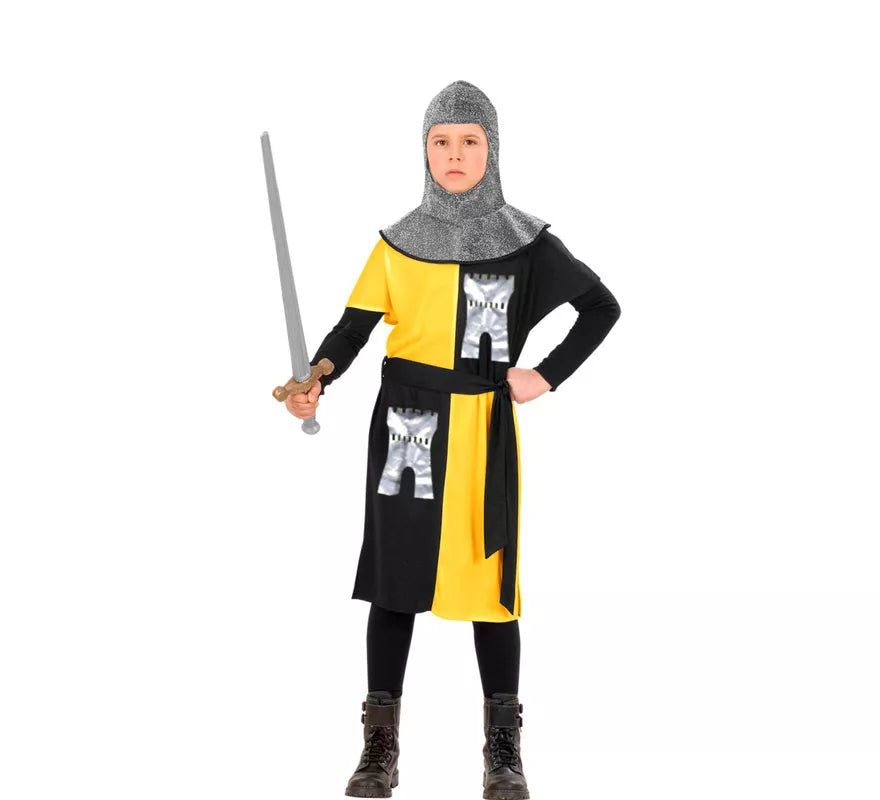 Translation missing: pt-PT.Disfraz de Guerrero Medieval Amarillo para niño