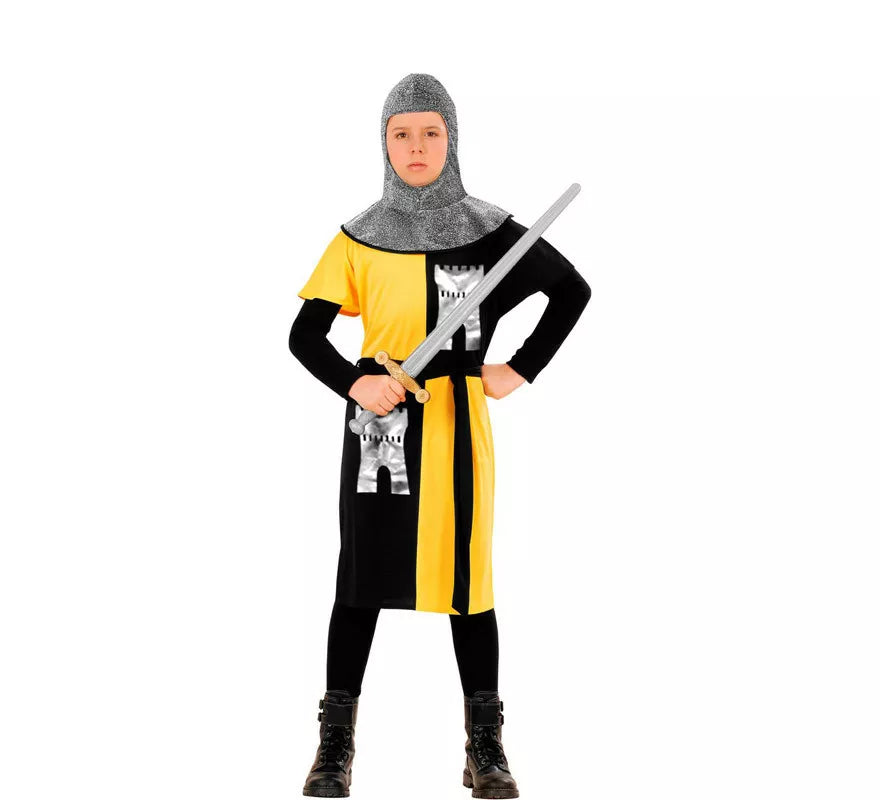 Translation missing: pt-PT.Disfraz de Guerrero Medieval Amarillo para niño