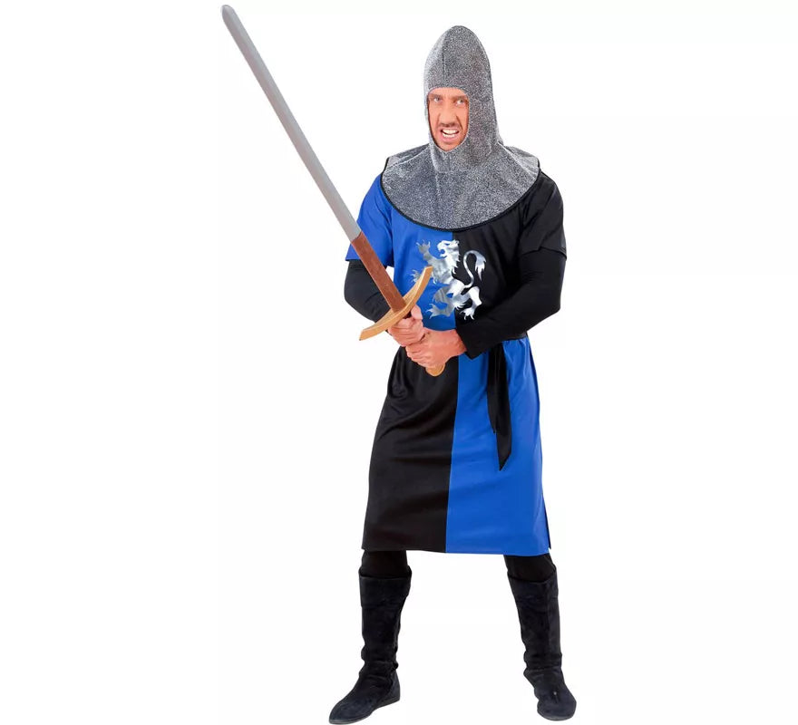 Translation missing: pt-PT.Disfraz de Guerrero Medieval Azul para hombre
