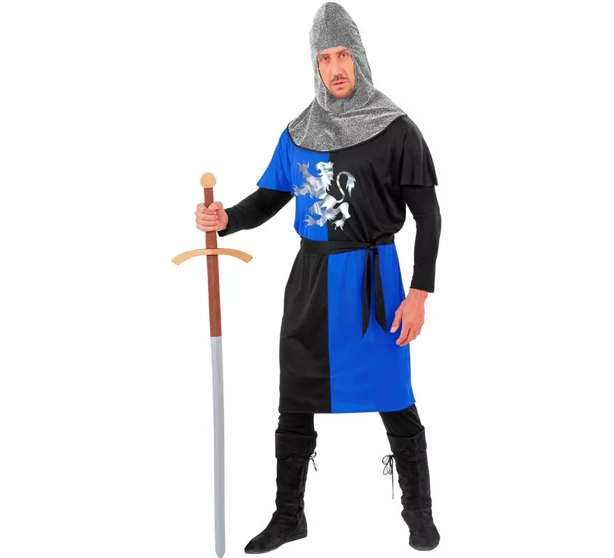 Translation missing: pt-PT.Disfraz de Guerrero Medieval Azul para hombre