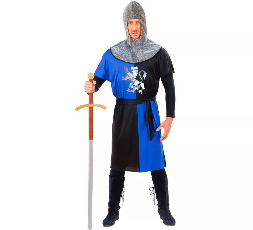 Translation missing: pt-PT.Disfraz de Guerrero Medieval Azul para hombre