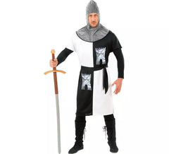 Fato de guerreiro medieval branco para homem