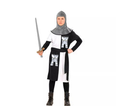 Fato de guerreiro medieval branco para menino