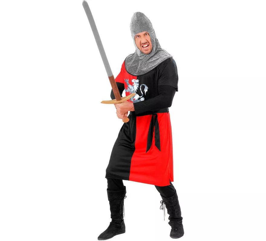 Translation missing: pt-PT.Disfraz de Guerrero Medieval Rojo para hombre