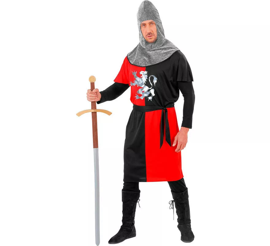 Translation missing: pt-PT.Disfraz de Guerrero Medieval Rojo para hombre