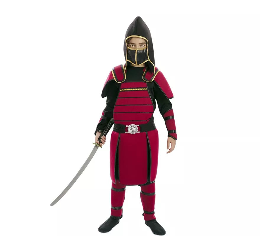 Translation missing: pt-PT.Disfraz de Guerrero Samurái rojo para niño